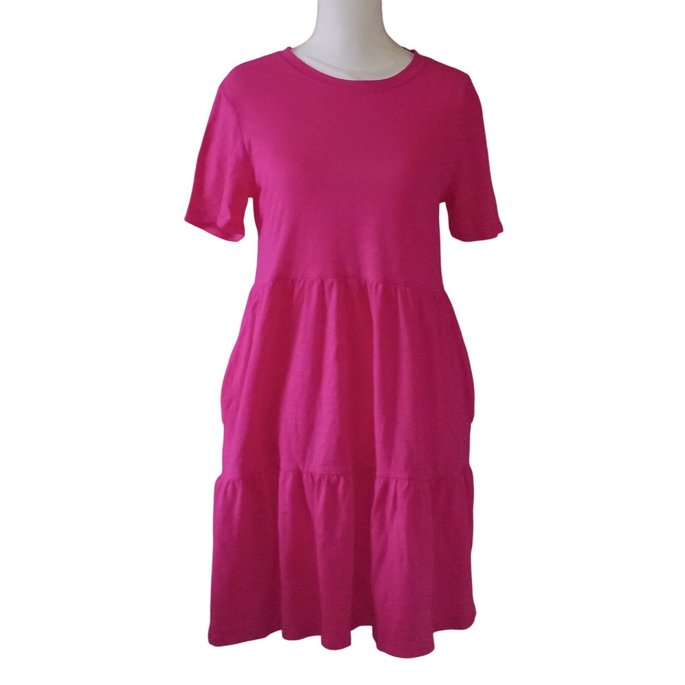 Y2K & Early 2000s Mall Nostalgia T-Shirt Mini Dress Small Crew Neck Pockets